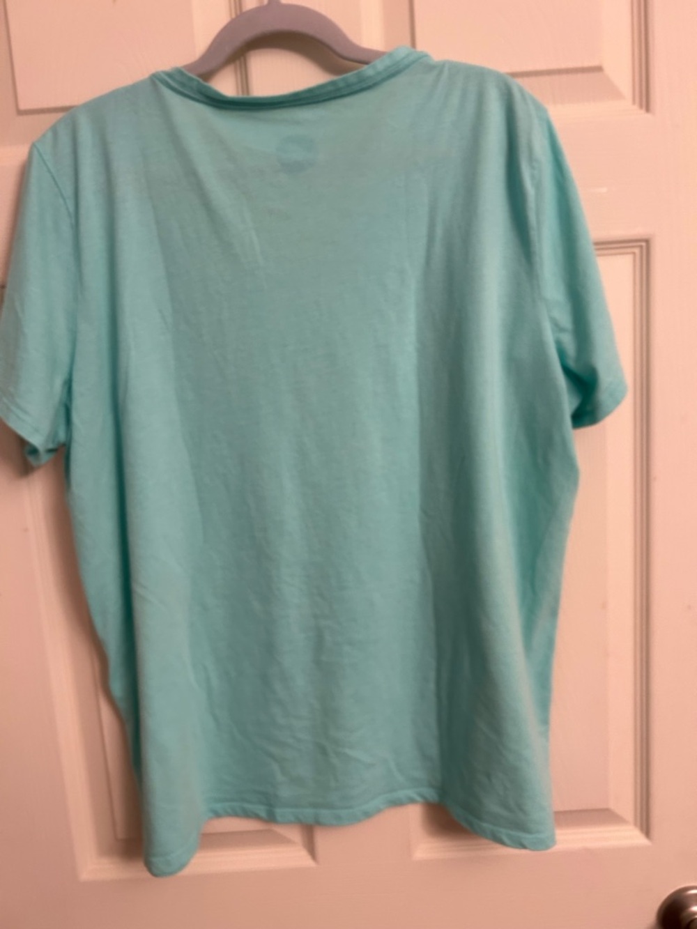 Life Is Good Light Aqua V-Neck Tee with Logo - Picture 3 of 7